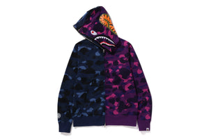 COLOR CAMO SEPARATE SHARK FULL ZIP HOODIE MENS