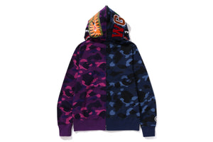 COLOR CAMO SEPARATE SHARK FULL ZIP HOODIE MENS